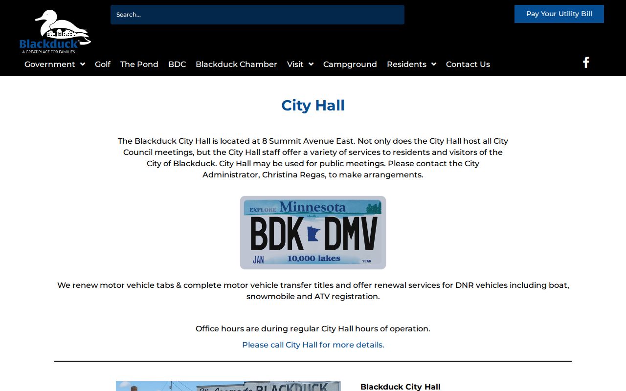 Blackduck court records city hall and municipal contact