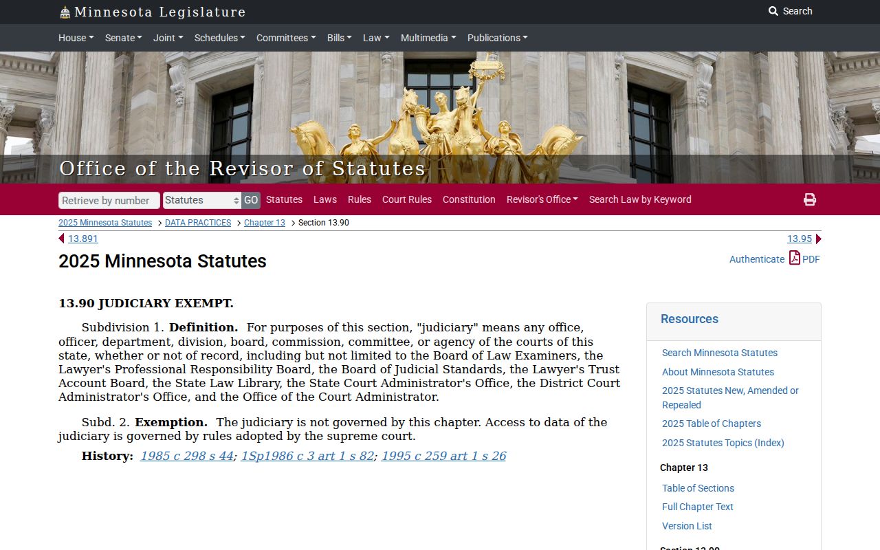Blackduck court records Minnesota judiciary access statute