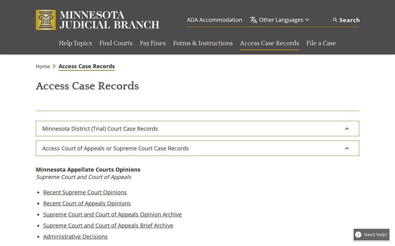 Beltrami County court records public-access overview for MCRO, courthouse terminals, and local files